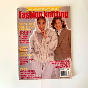 Fashion Knitting 26 Patterns for Women & Men Sweaters Cardigans 1989 Magazine